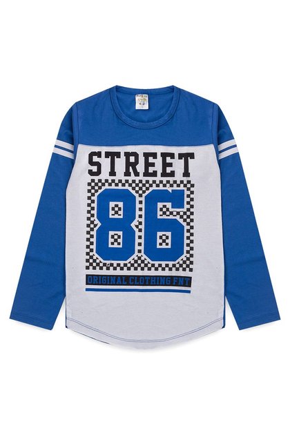 Camiseta Juvenil Menino Street 86 Royal/Branco