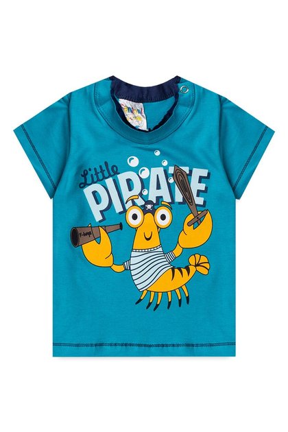 Camiseta Bebê Menino Petróleo Escorpião Pirate