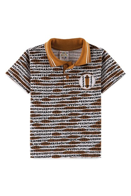 Camiseta Infantil Menino Polo Estampada Mostarda