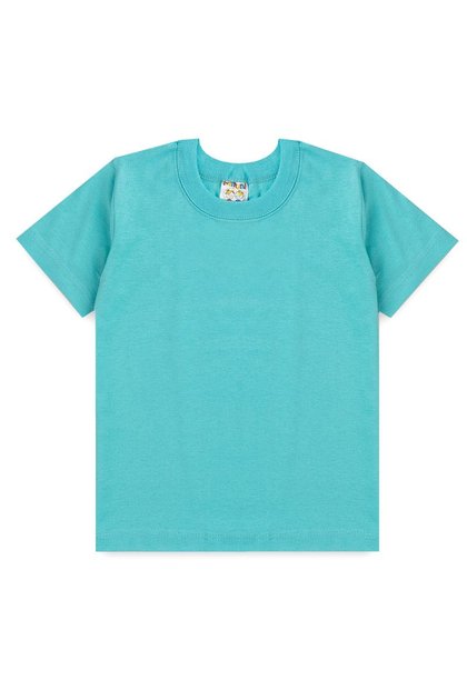 Camiseta Infantil Básica Menino Azul Turquesa