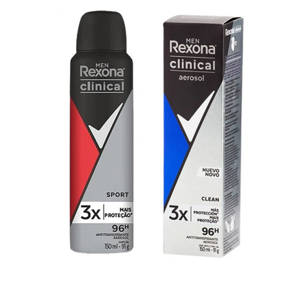 Desodorante Rexona Men Aerosol Clinical Clean - 91g