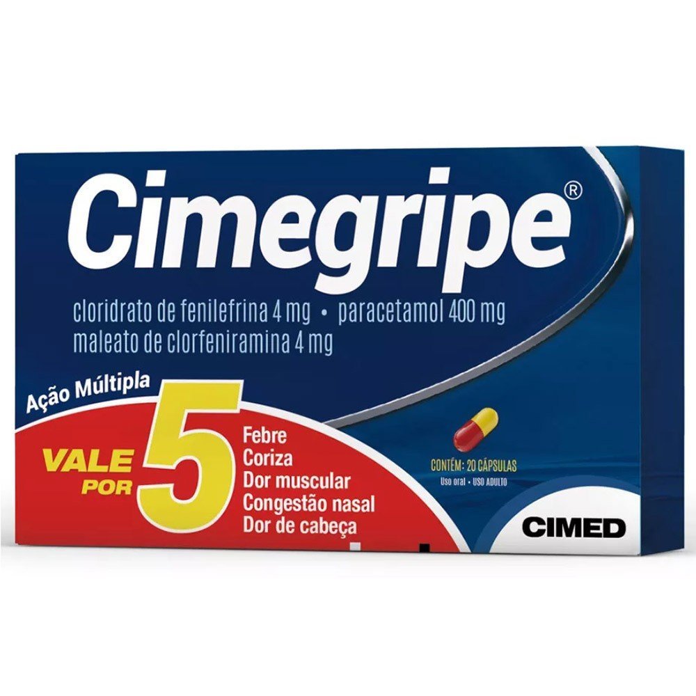 Cimegripe Cloridrato Fenillefrina mg Paracetamol mg Maleato De Clorfeniramina mg Cápsulas