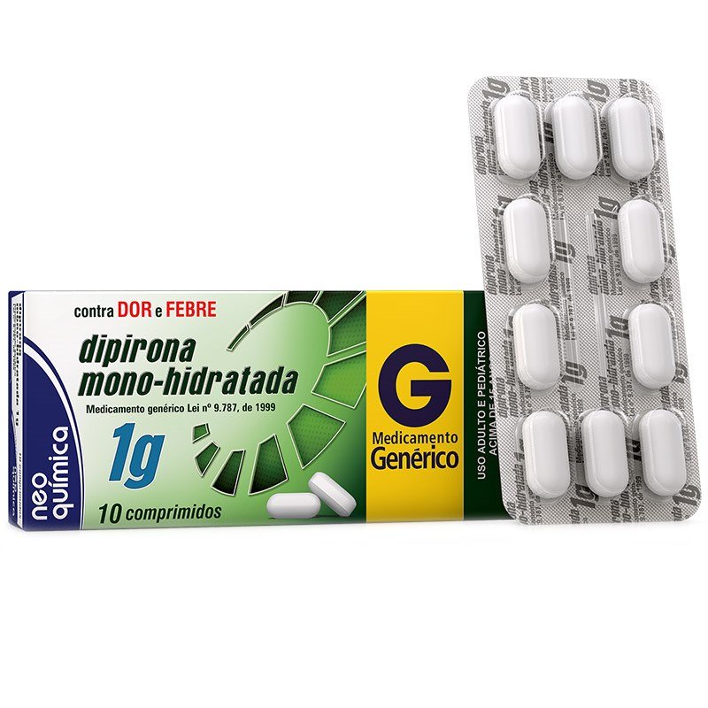 Dipirona Monoidratada 1g 10 Comprimidos Neo Química Genérico 7541