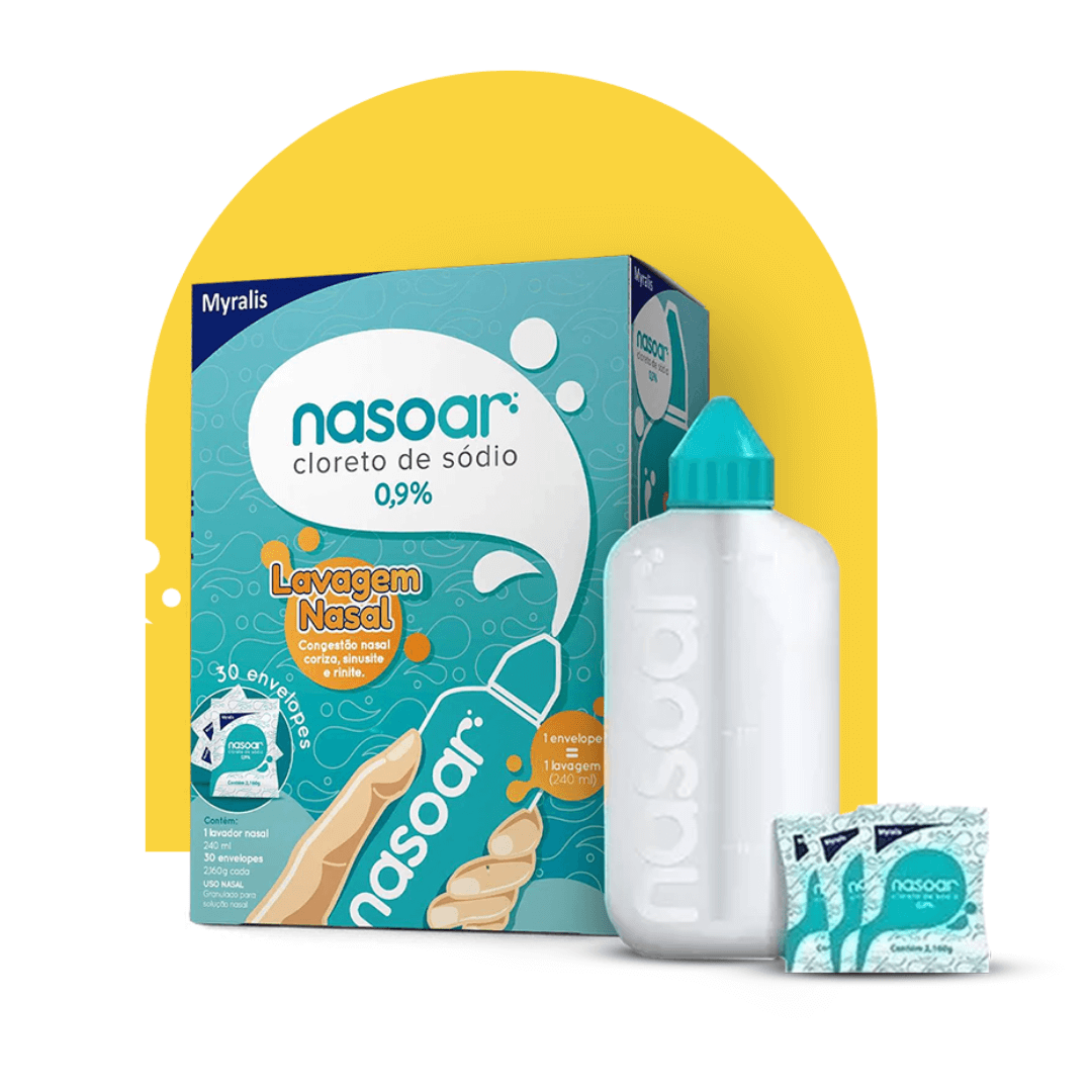 Nasoar Cloreto de Sódio 0,9% Lavador Nasal 240ml 30 Envelopes