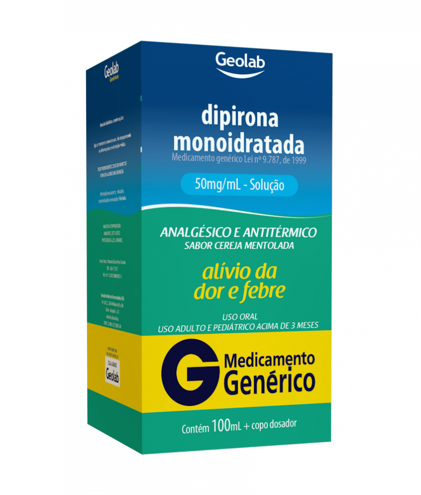 Dipirona Monoidratada 50Mgml Solução Oral Sabor Framboesa 100Ml