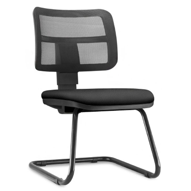 frente cadeira para escritorio frisokar zip tela fixa com braco preta