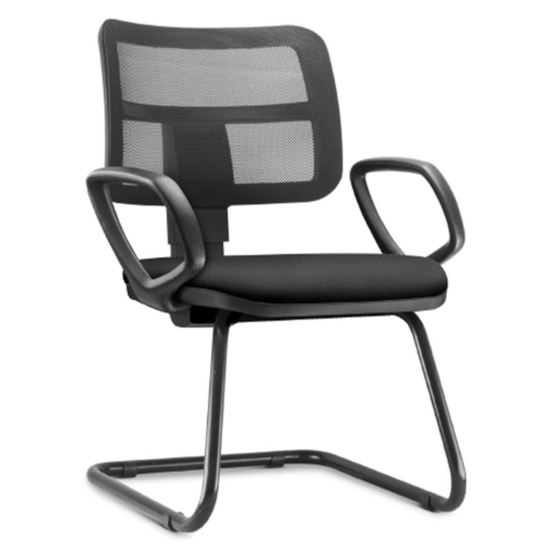 frente cadeira para escritorio frisokar zip tela fixa com braco preto