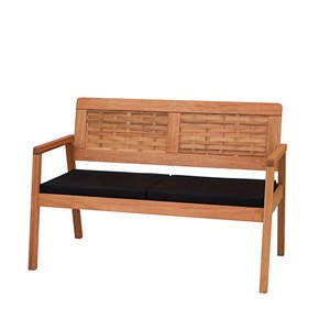 01 sofa madeira macica 2 lugares nature assento estofado encosto trancado madeira