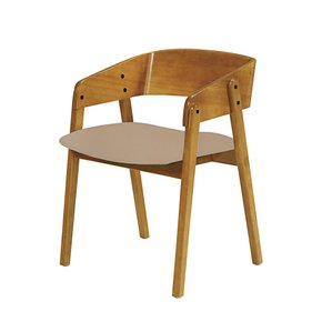 cadeira contemporanea encosto madeira mel bege 1