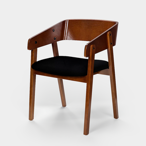 01 cadeira madeira macica contemporanea castanho assento estofado encosto madeira preto