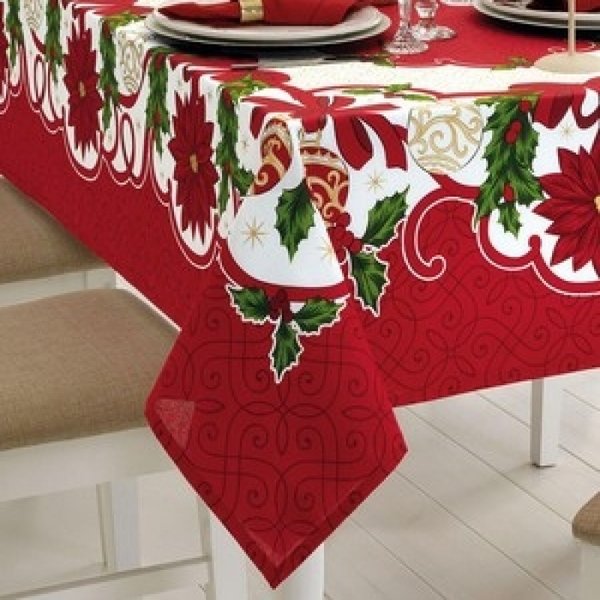 Toalha de Mesa Retangular Athenas Döhler 8 lugares - Natal 79 Toalha de Mesa Retangular Athenas Döhler 8 lugares - Natal 79