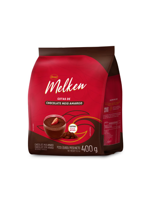 MELKEN choc gotas meio amargo 400g