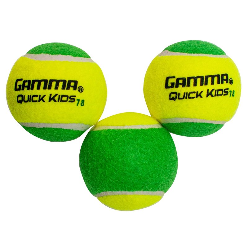 Bola de Tênis Gamma Quick TIP 78 Kids com 3 Unidades Verde Unica