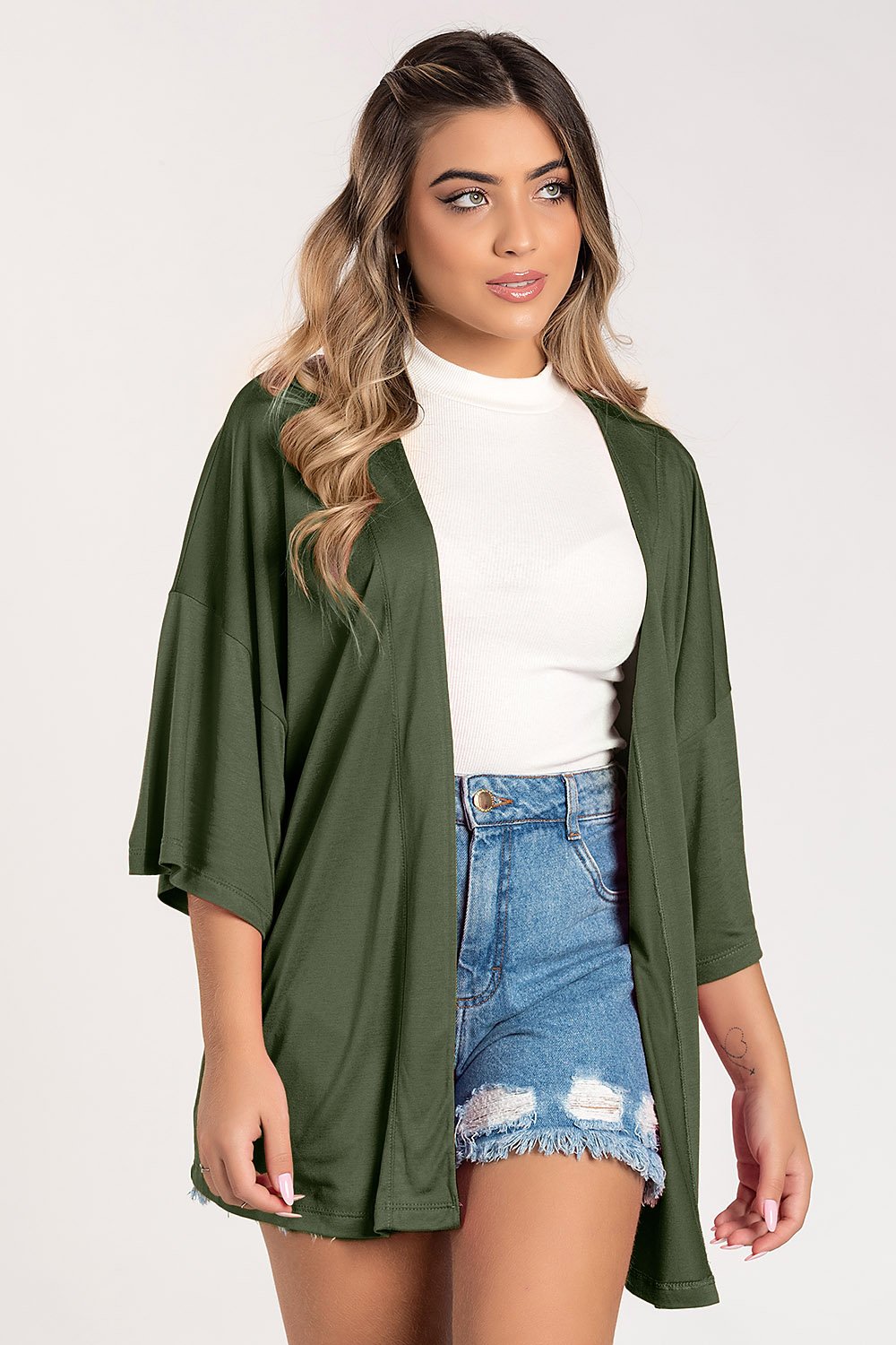 Kimono feminino hot sale sem manga