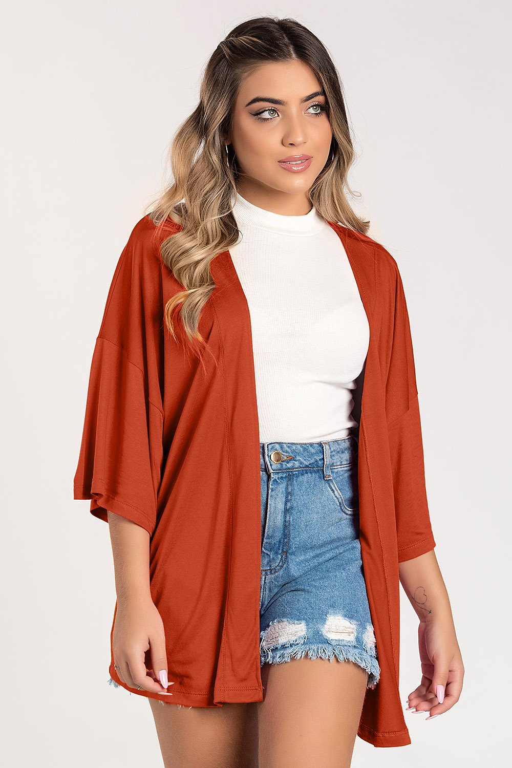 Kimono feminino best sale de malha