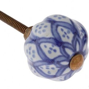 Puxador de Gaveta-Cerâmica-Sobrepor-Azul -Vênus-1698
