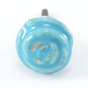 Puxador de Gaveta-Cerâmica-Sobrepor-Azul-Vênus-3157