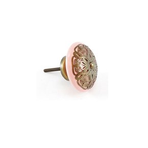 Puxador De Gaveta-cerâmica-sobrepor-rosa-vênus-3066