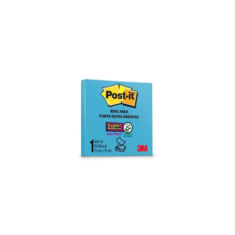 Bloco Adesivo Post-It Refil 76x76 Com 96 Folhas AZUL CÉU