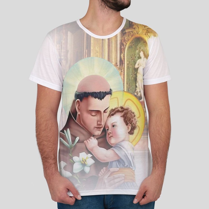 Camiseta infantil religião santo antonio