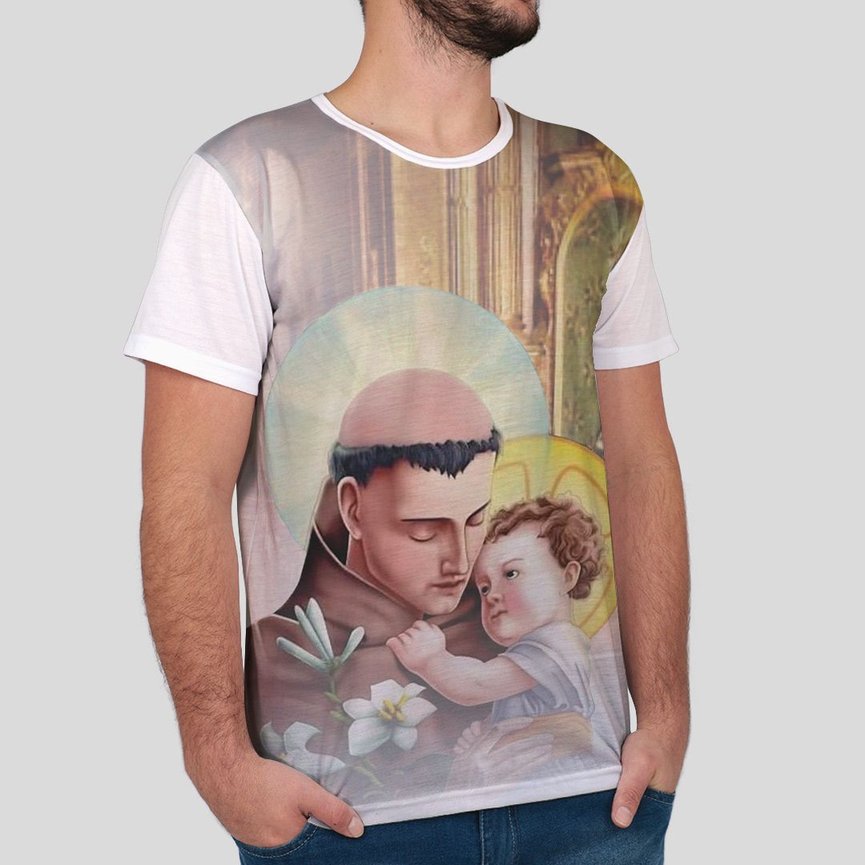 Camiseta infantil religião santo antonio