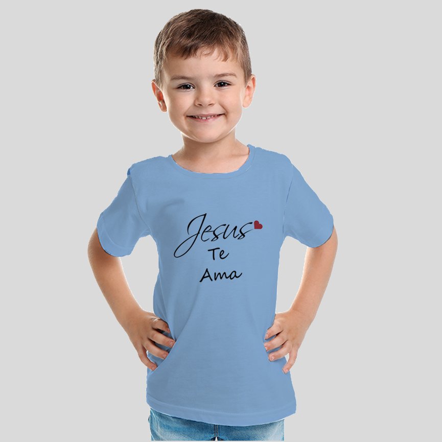 Camiseta Infantil Jesus Te Ama Camiseta Infantil Jesus Te Ama