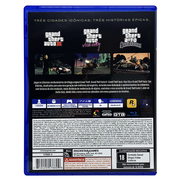 Jogo GTA: The Trilogy - The Definitive Edition, PS4