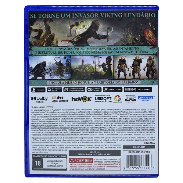 BH GAMES - A Mais Completa Loja de Games de Belo Horizonte - Assassin's  Creed Valhalla - PS5