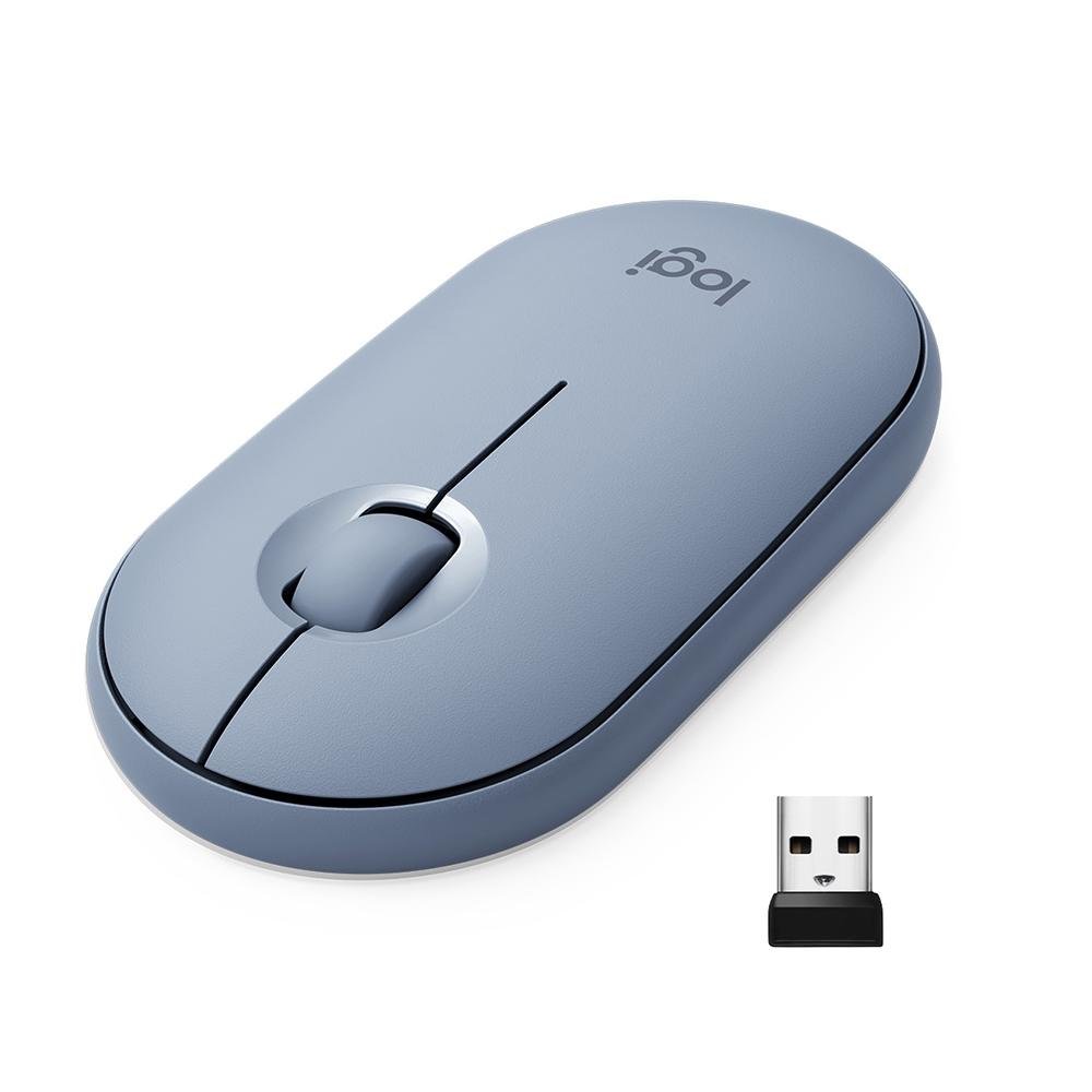 Mouse Logitech Pebble M Azul Sem Fio Game Mania