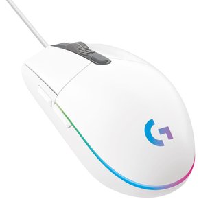 Mouse Gamer com fio Logitech G203 Branco Lightsync RGB 8000DPI