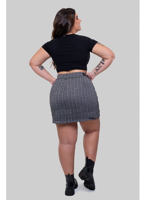 Saia Hot Pants Xadrez Estilo Elegante Xadrez