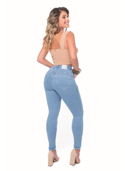 Calça Modeladora Jeans Cargo Skinni
