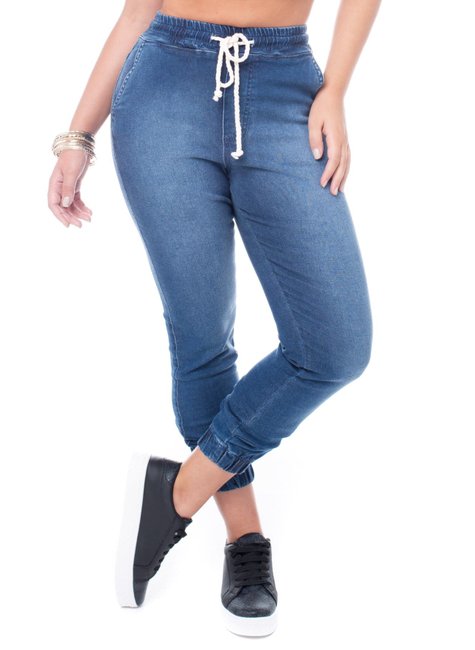 Calça Jeans Jogger com Conforto de Moletom - Geração Moderna