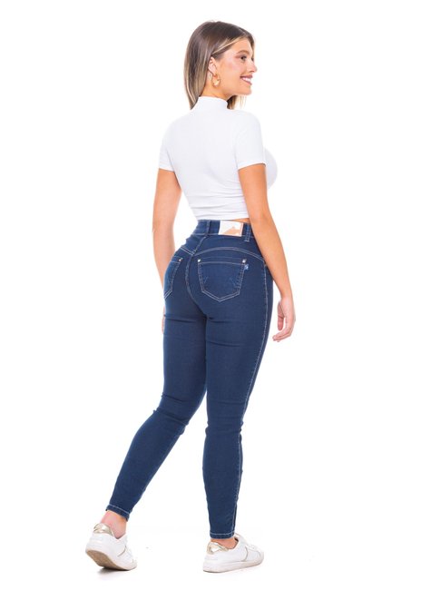 Jeans super skinny escuro com design simples de cintura - Temu Portugal