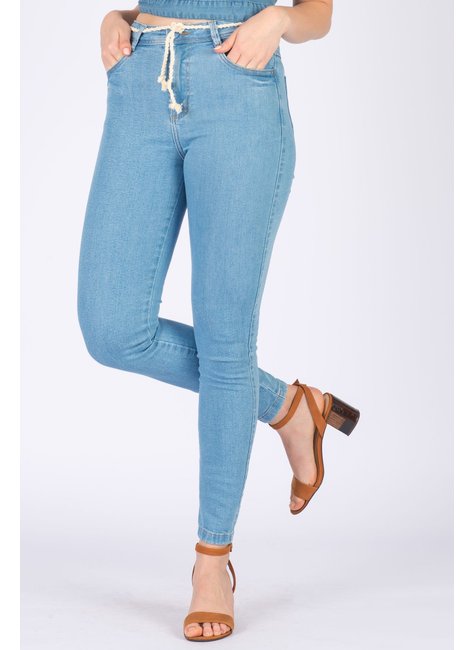 Calça Jeans Skinny Empina Bumbum com Cordão de Algodão - Geração Moderna