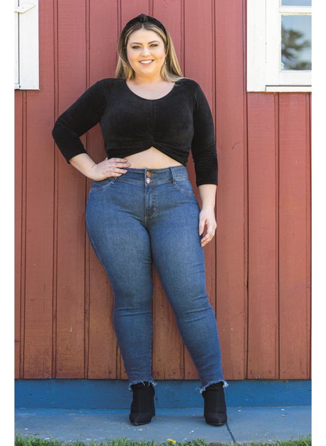 Calça jeans shop destroyed plus size