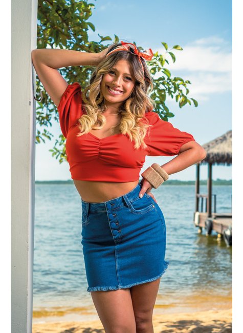 Saia jeans mole sale