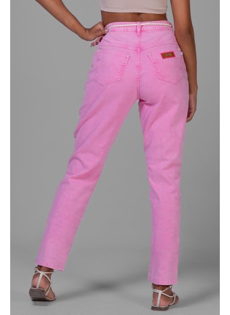 calca mom em sarja feminina rosa estonado 10909 geracao moderna 4
