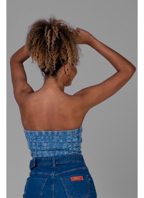 cropped corset jeans com lastex jeans claro 7232 geracao moderna 1