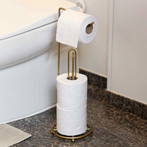 Suporte Para Rolo De Papel Higiênico De Chão Dourado Fosco -ARTHI