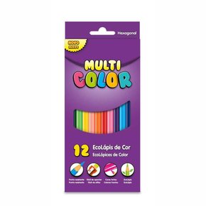 Lápis De Cor Multicolor Caixa Com 12 Cores - Crivepel - Materiais