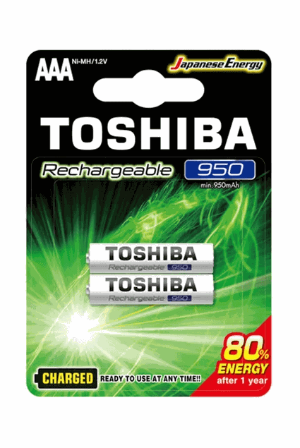 Pilha Recarregável AAA 950mAh 2x Unidades - Toshiba
