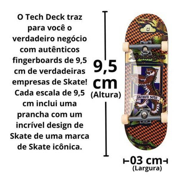 Skate de Dedo 96mm - Tech Deck - Sortido - Sunny - 2890