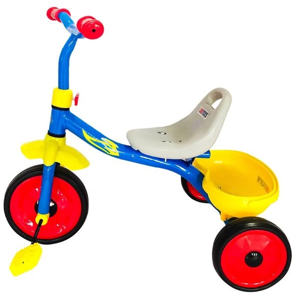 Triciclo infantil boy com empurrador azul unitoys