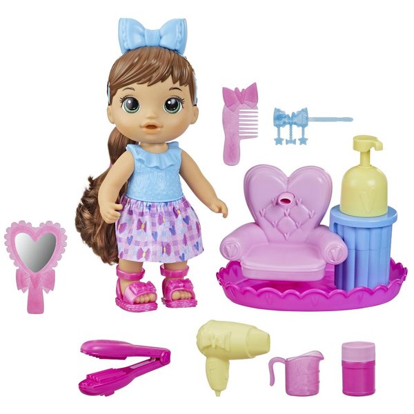 Maquiagem infantil Playset Estilo Cabeça Boneca Penteado Jogo de Beleza com  Secador de cabelo Presente de Aniversário para Meninas