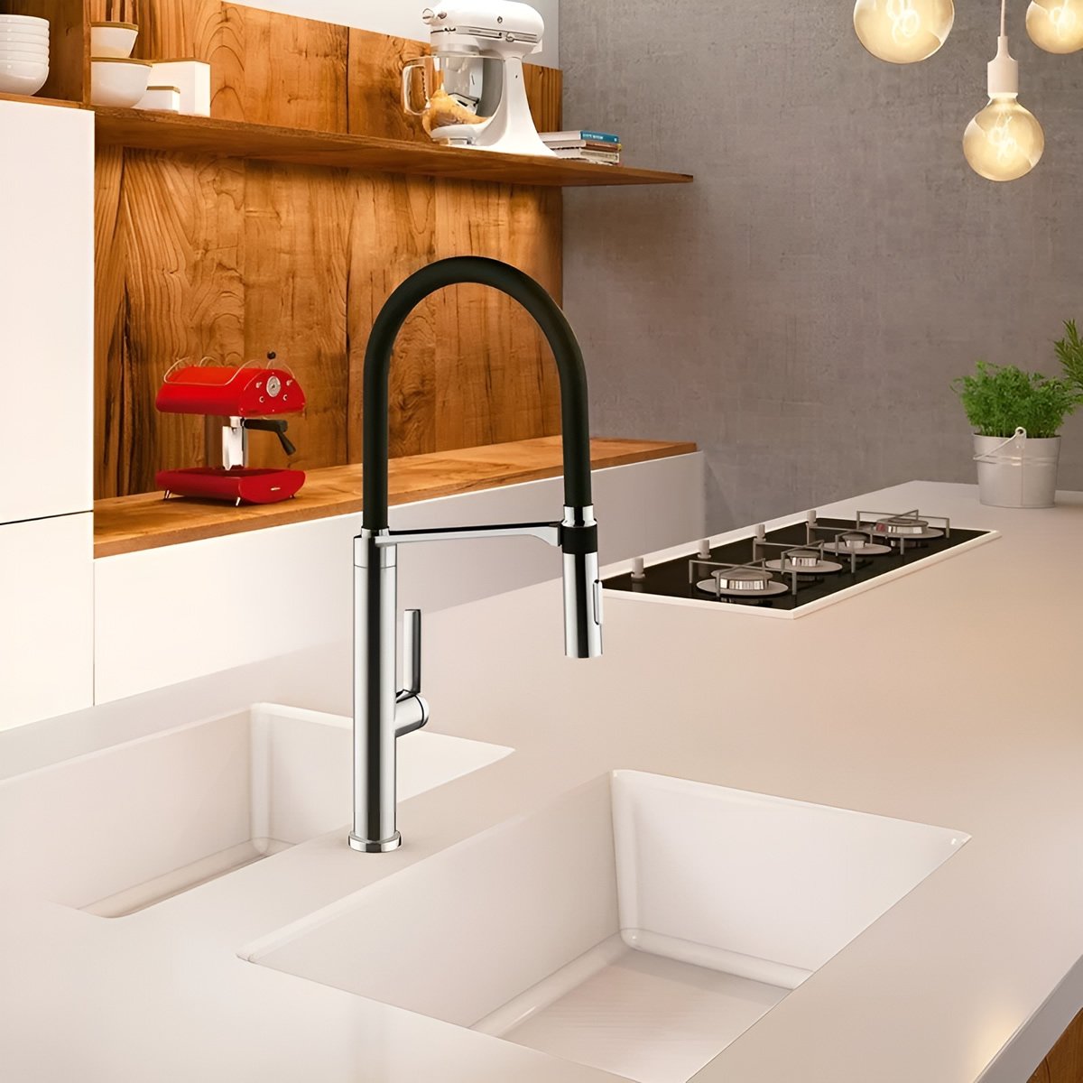 Misturador Monocomando Para Cozinha Doc Docol Chrome Black