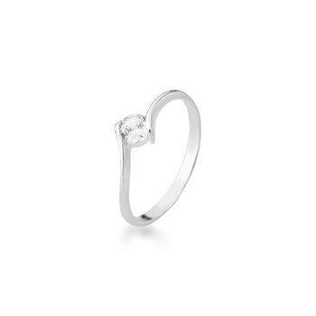 anel zirconia ondulado solitario em prata 925 glamour pratas