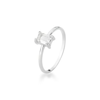 anel zirconia retangular cristal prata 925 glamour pratas