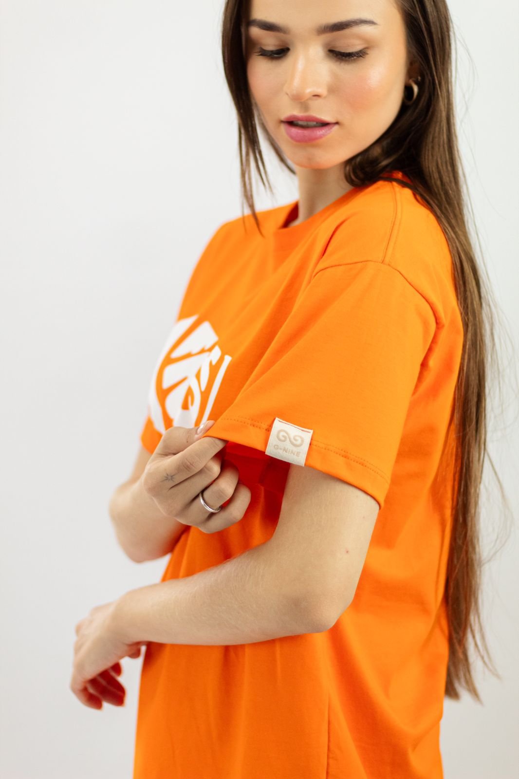 camiseta moda sustentavel laranja unissex gnine 8