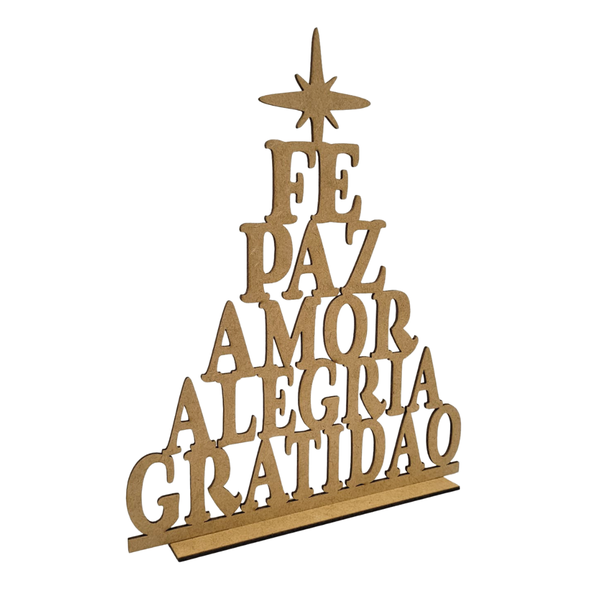 Enfeite Decorativo Árvore de Natal em MDF.